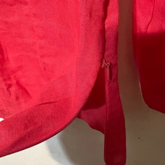 Talbots Red Long Sleeve 100% Linen Top Size 12 - Picture 4 of 5